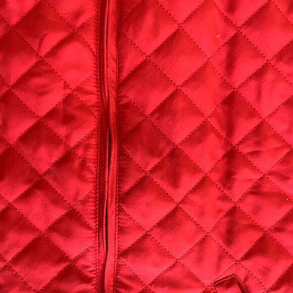 Bienzoe Quilted Puffer Vest Women Medium Red Sleeveless Fall Outerwear Jacket - Picture 6 of 12